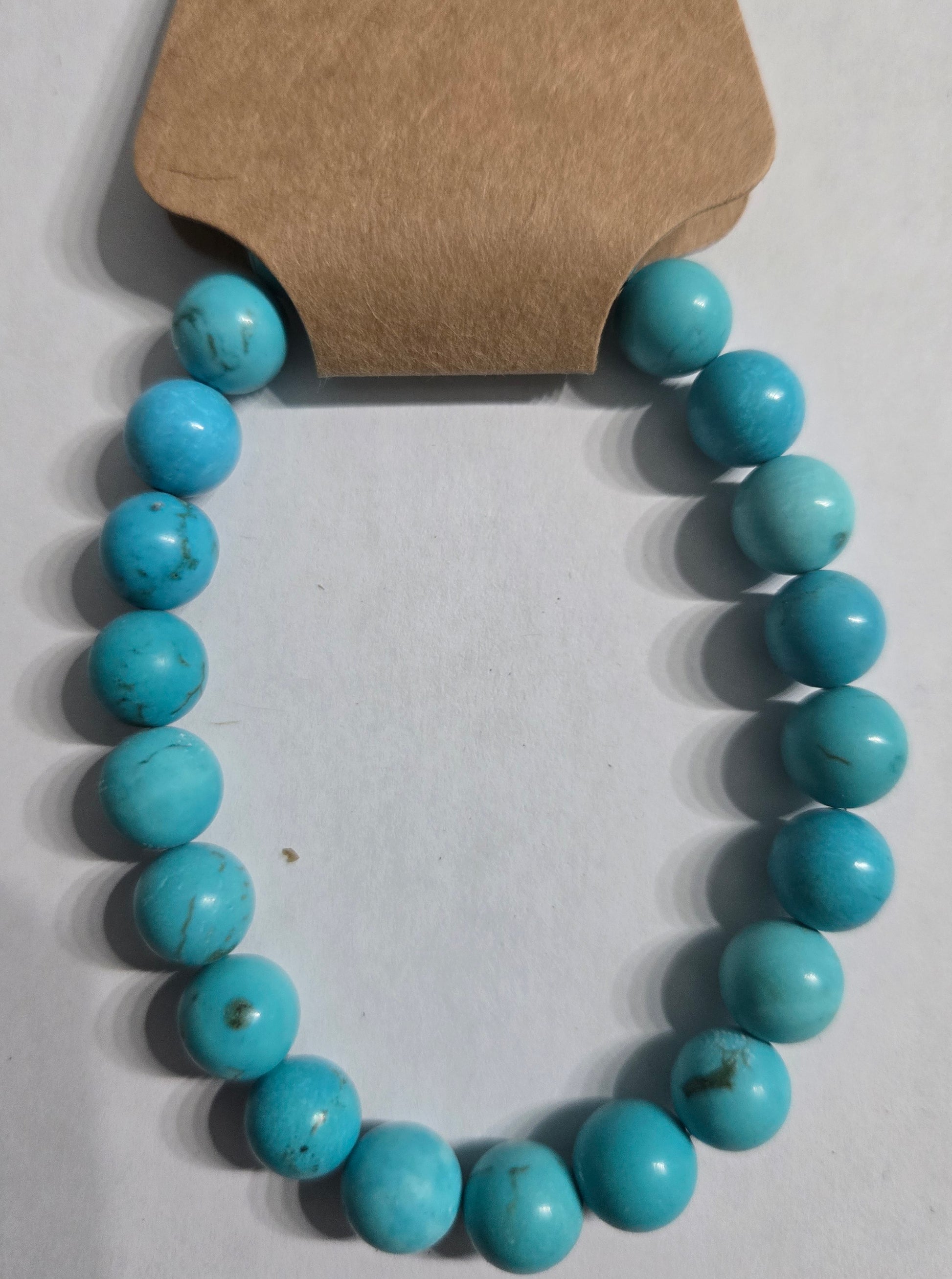 Turquoise beaded bracelet.