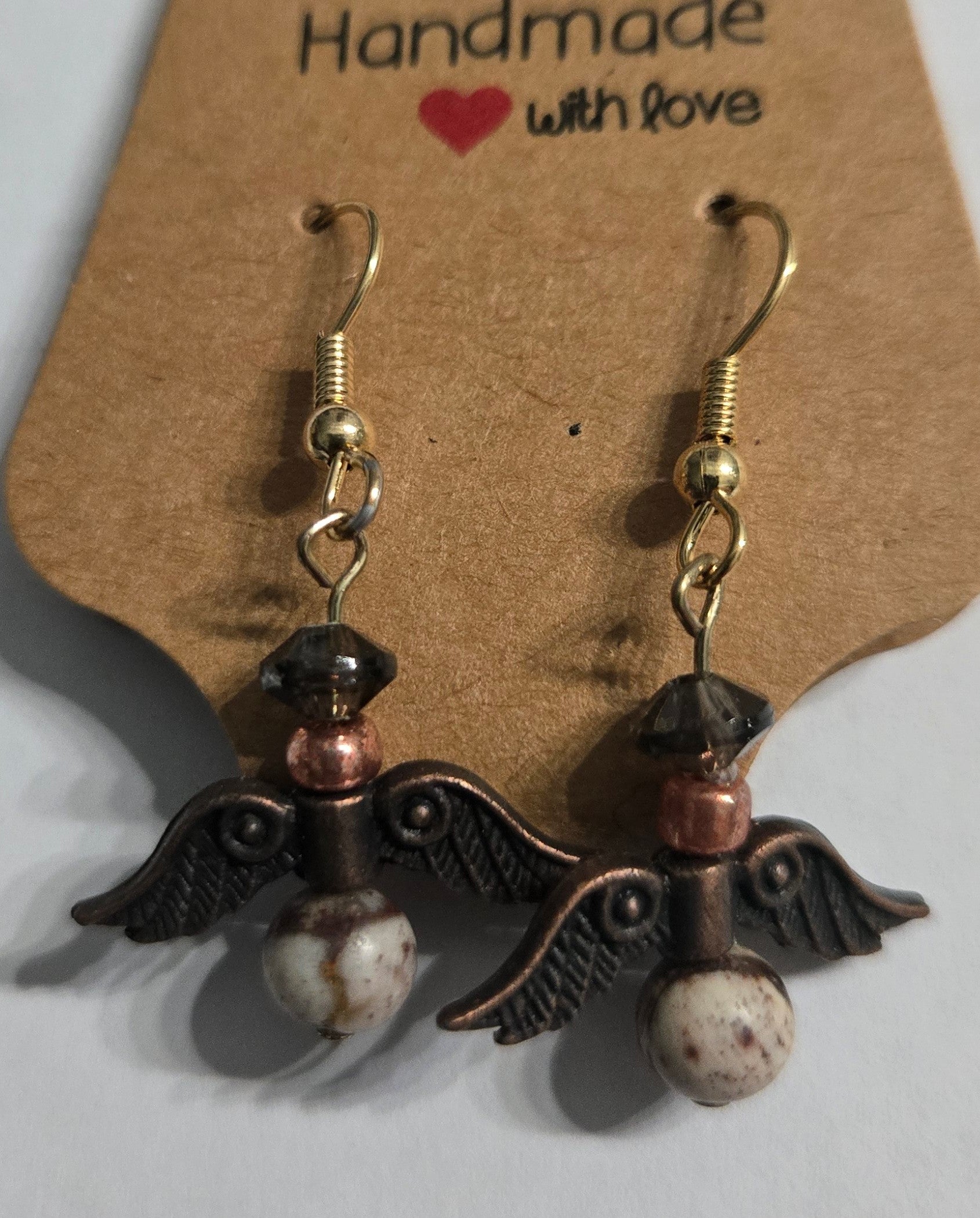 Pair of pewter angel wing earrings 